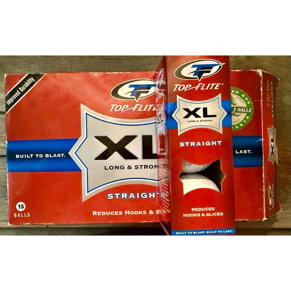 Top Flite XL Long Strong Straight 12 Pack Golf Balls  Sealed New